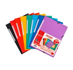 Chemise à élastique 3 rabats carte recyclée Exacompta 24 x 32 cm, Pack de 7 + 3, couleurs assorties