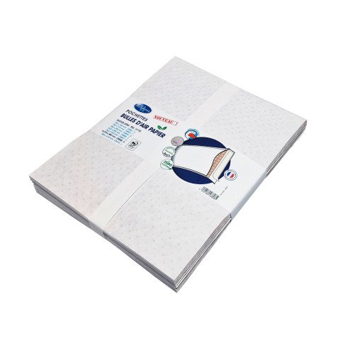 Pochette matelassée bulles de papier La Couronne kraft blanc