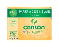 Pochette 12 feuilles papier dessin Canson C à Grain 21x29,7cm, 224 g/m²
