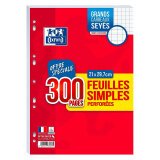 Feuilles mobiles 300 pages seyès A4 21 x 29,7 Oxford - perforées