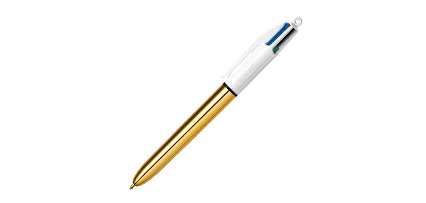 Stylo bille Bic 4 couleurs Shine rétractable pointe 1 mm - écriture moyenne