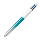 En_stylo bic 4 coul bicolor bleu argent rt