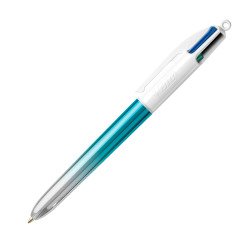 Balpen Bic 4 kleuren tweekleurig inklikbaar punt 1 mm - medium schrift