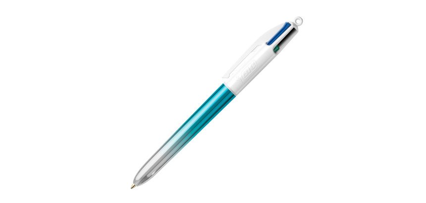 Stylo bille Bic 4 couleurs Bicolore rétractable pointe 1 mm - écriture moyenne