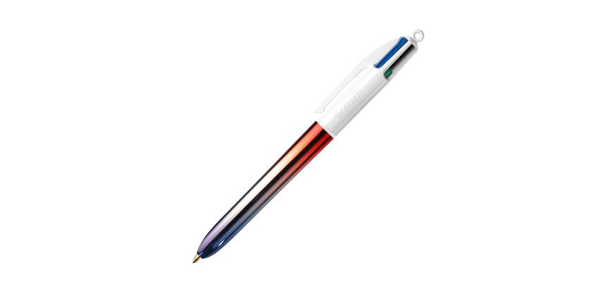 Stylo bille Bic 4 couleurs Gradient rétractable pointe 1 mm - écriture moyenne