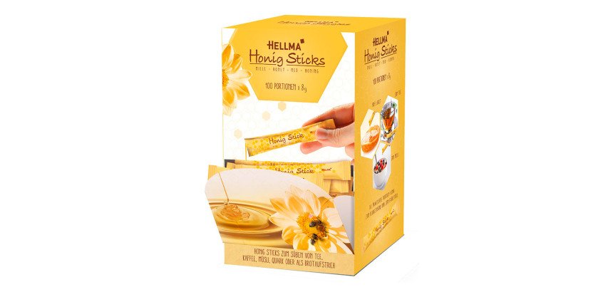Miel de fleurs Hellma - Boîte distributrice de 100 sticks