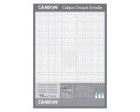 Bloc 50 feuilles Calque, Croquis, Échelle Canson A4 - 90/95 g/m²
