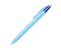 Stylo bille Bic 4 couleurs pastel monochrome rétractable pointe 1 mm - écriture moyenne - Boîte de 12 couleurs assorties