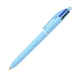 Bolígrafo Bic 4 colores pastel monocromo retráctil punta 1 mm - escritura media - Caja de 12 colores surtidos