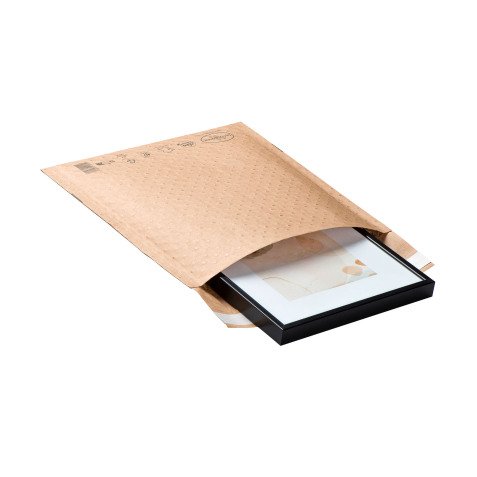 Pochette matelassée bulles de papier La Couronne kraft brun