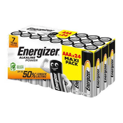 Alkalinebatterijen Energizer Power AAA - pak van 24 LR03