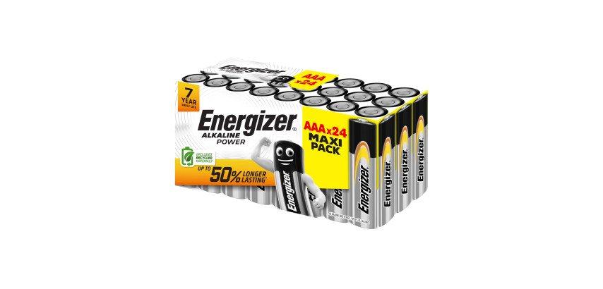 Energizer Power - Pack of 24 Alkaline AAA/LR03 Batteries - 1.5V