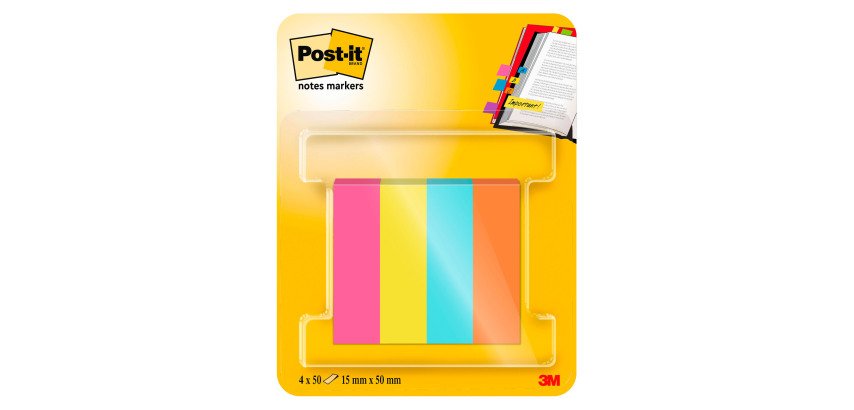 Sticky repositionable paper bookmarks Poptimistic Post-it colors - 200 sheets dispenser