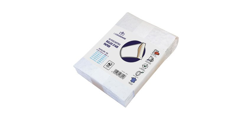 Pochette à bulles papier kraft blanc 100 X 165 La Couronne - Lot de 10