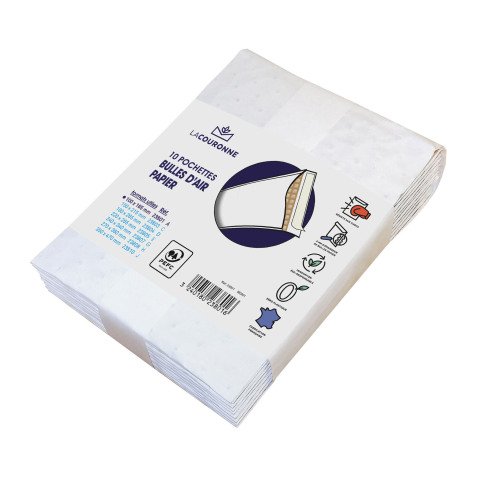 Pochette à bulles papier kraft blanc 100 X 165 La Couronne - Lot de 10