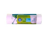 Sac poubelle, 20 litres, sans fermeture, blanc