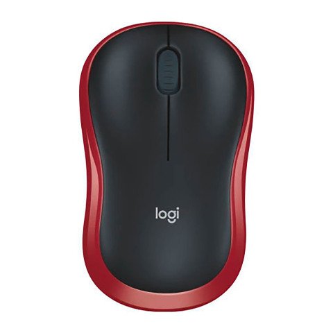 Ratón inalámbrico Logitech M185 USB-A Ambidiestros rojo