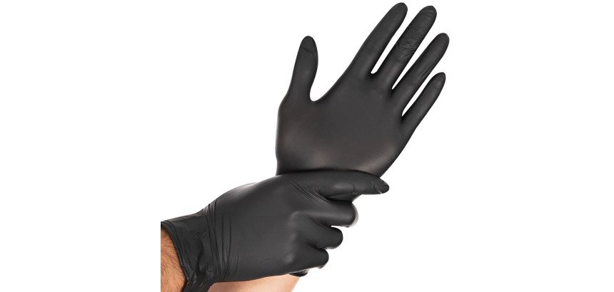 Gants en nitrile Hygostar ´Dark", noir