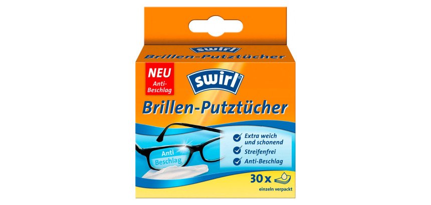 Lingettes nettoyantes pour lunettes Swirl - Boîte de 30