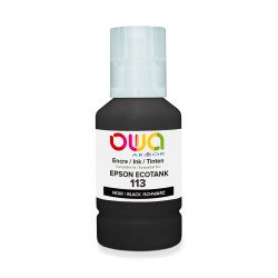 OWA Bidon d'encre équivalent EPSON N°113 Noir pour imprimante à réservoir d'encre