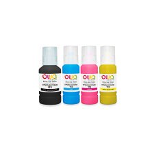 Pack de 4 bouteilles d'encre compatibles OWA - Noir Cyan Magenta Jaune - Equivalent EPSON 113