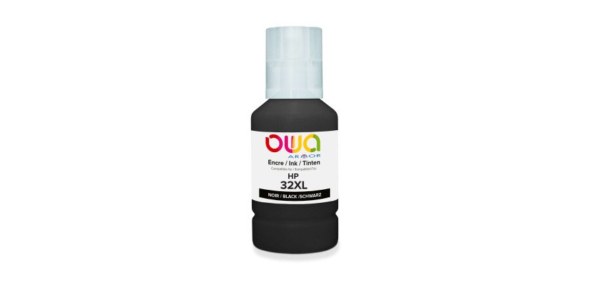 Bouteille d'encre Noire OWA Equivalent HP 32XL