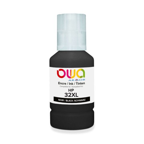 Botella de tinta Owa compatible con HP 32XL negro