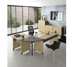 Bureau droit L 160 x P 80 cm piètement plein bois - Jazz