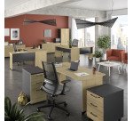 Caisson hauteur de bureau bois Quarta Plus 3 tiroirs