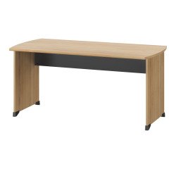 Rechte werkpost Quarta Plus met vol onderstel in hout