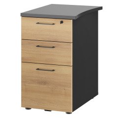 Cassettiera altezza scrivania 3 cassetti profondità 60 cm Quarta Plus