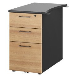 Caisson hauteur de bureau bois Quarta Plus 3 tiroirs