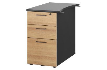 Cassettiera altezza scrivania 3 cassetti profondità 80 cm Quarta Plus