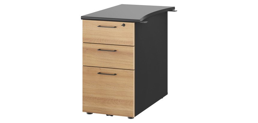 Caisson hauteur de bureau 3 tiroirs profondeur 80 cm - Jazz