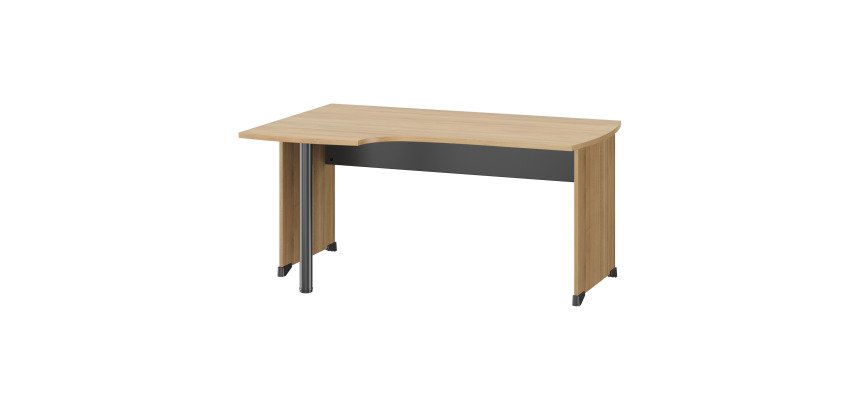 Bureau compact retour à gauche L 160 cm piètement plein bois - Jazz