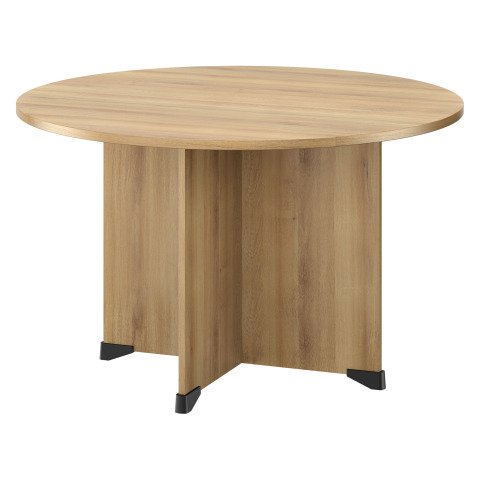 Mesa de reunión redonda Quarta Plus roble