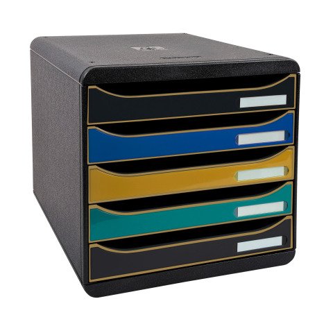 Módulo archivador con cajones de 5 colores Exacompta Big Box Plus azul/oro