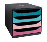 Module de classement Exacompta Big Box 4 tiroirs coffre noir
