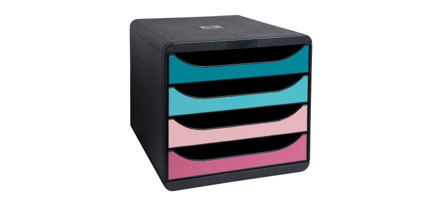 Module de classement Exacompta Big Box 4 tiroirs coffre noir