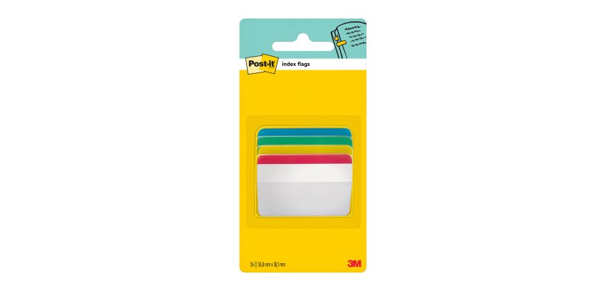 Marque-pages rigide large Classique Post-it - distributeur de 24 feuilles