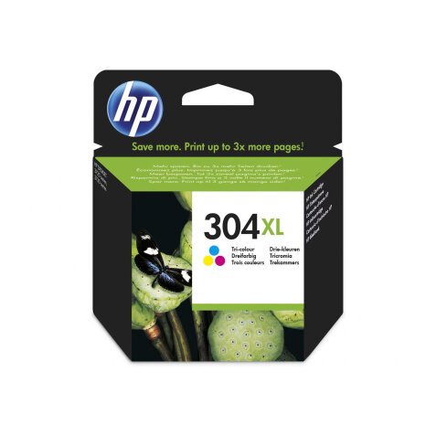 HP 304XL Cartouche couleurs haute cpour imprimante jet d'encre