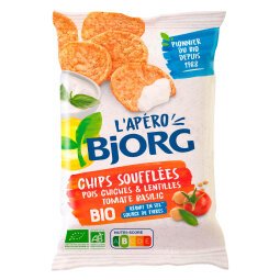 Chips soufflées tomate basilic bio Bjorg - Sachet de 80 g