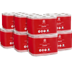 Toiletpapier dubbele dikte Bruneau - doos van 96 rollen 200 vellen 