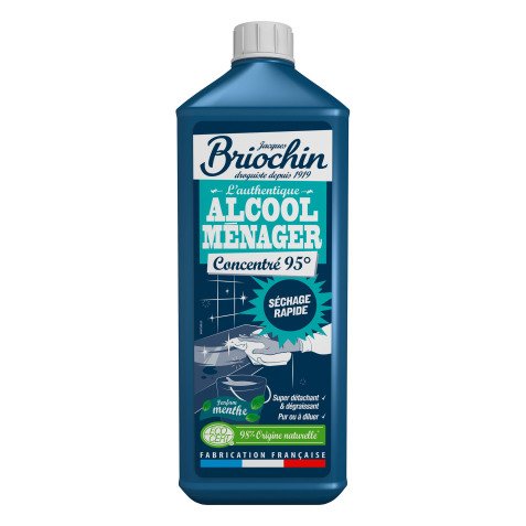 Alcool ménager concentré 95° Briochin, parfum menthe - Flacon de 700 ml