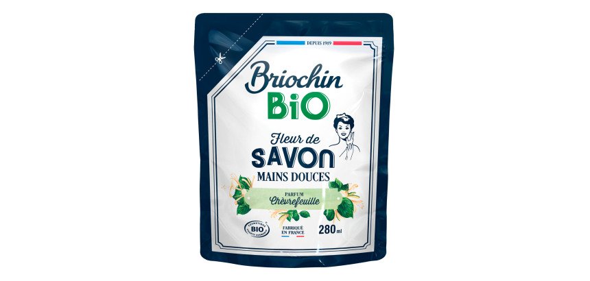 Savon liquide mains Briochin Bio Chèvrefeuille - Recharge de 280 ml