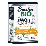 Savon solide mains et corps Briochin Bio Fleur d'oranger et menthe - Pain de 100 g