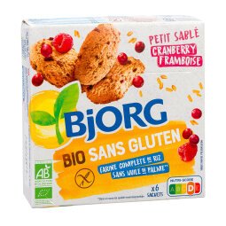 Petits sablés cranberry framboise bio Bjorg - Paquet de 150 g