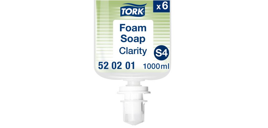 Pack 6 cartouches savon mousse limpide S4 TORK Clarity + 1 Distributeur Tork S4 OFFERT