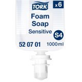 Savon mousse Tork Peaux sensibles, pour distributeur S4 - Cartouche de 1 L