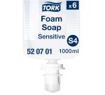 Savon mousse Tork Peaux sensibles, pour distributeur S4 - Cartouche de 1 L